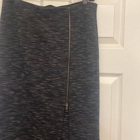 Free People Navy & White Space Dye Long Pencil Skirt with zippered slit - Picture 2 of 6